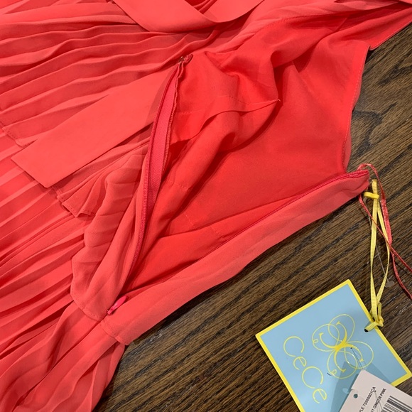 New CeCe Pleated Dress Ginger Pink Size 2 - Picture 6 of 12